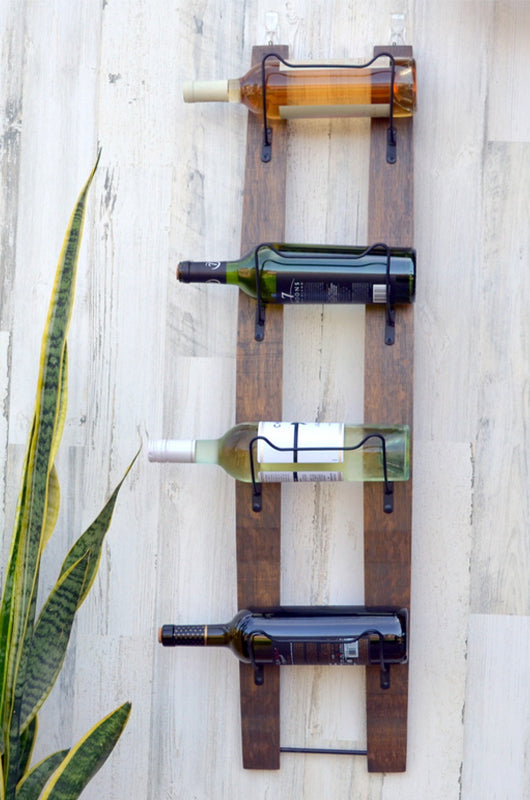 Double Stave Reclaimed Wine Barrel Wall Rack