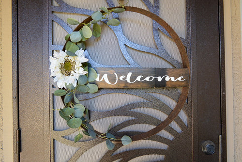 Rustic Welcome Front Door Wreath